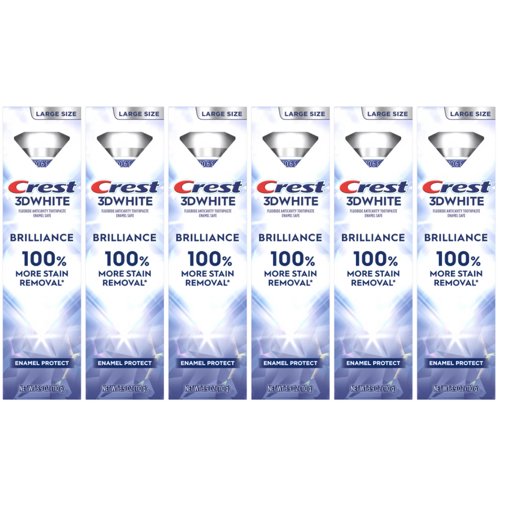 Crest 3D White Brilliance Enamel Protect Toothpaste 3.9 Oz (Pack of 6)