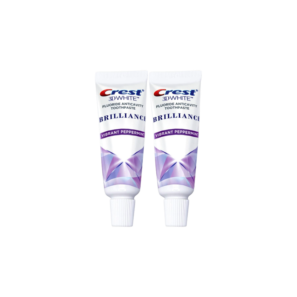 Crest 3D White Brilliance Vibrant Peppermint Travel Size 0.85 Oz Toothpaste (Pack of 2)