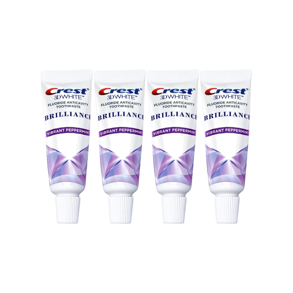 Crest 3D White Brilliance Vibrant Peppermint Travel Size 0.85 Oz Toothpaste (Pack of 4)