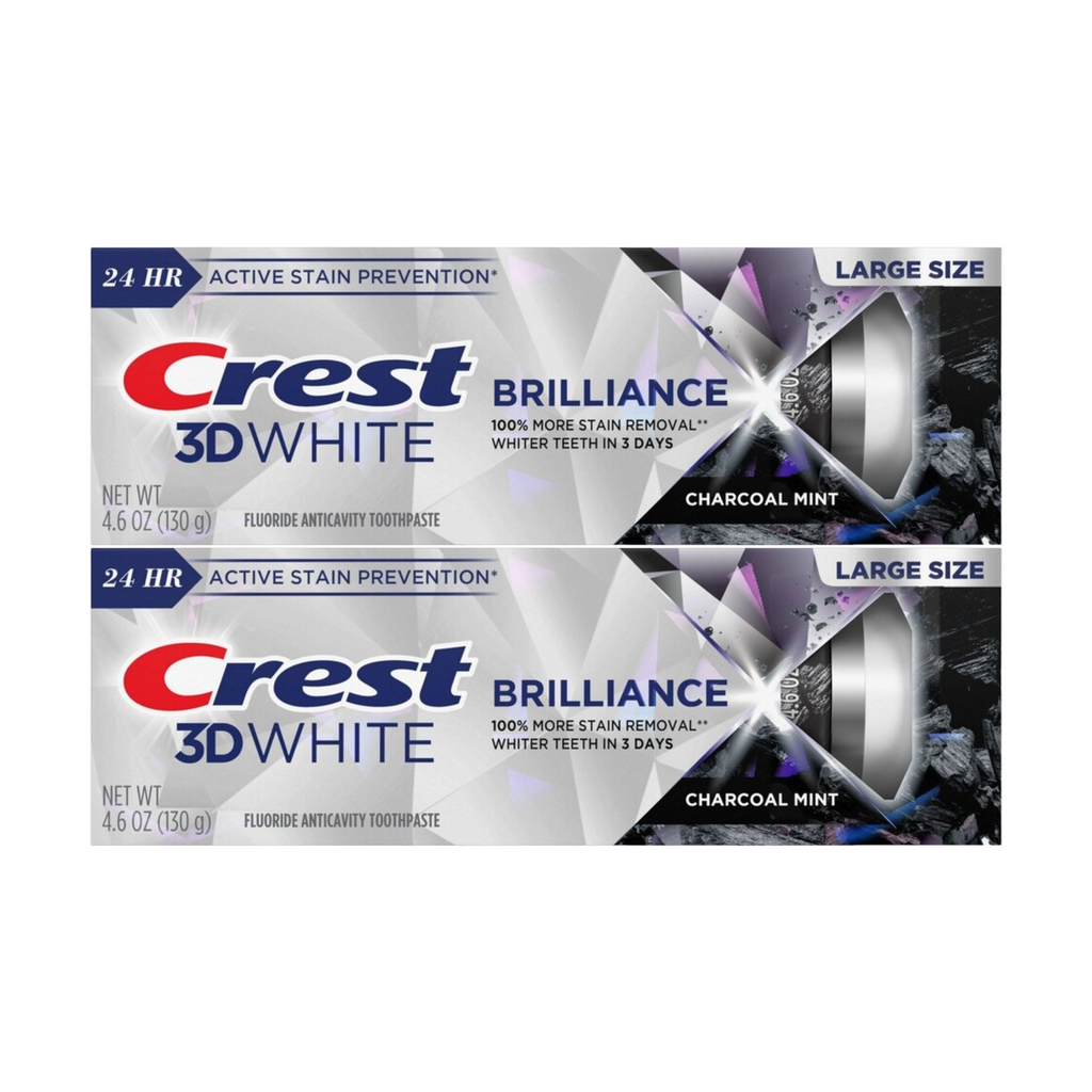 Crest 3D White Brilliance Charcoal Mint Toothpaste 4.6oz (Pack of 2)
