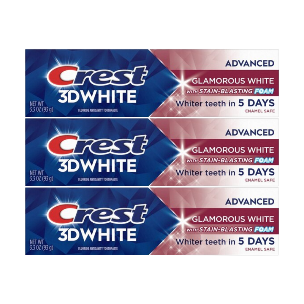 Crest 3D White Glamorous White Toothpaste 3.3oz (Pack of 3)