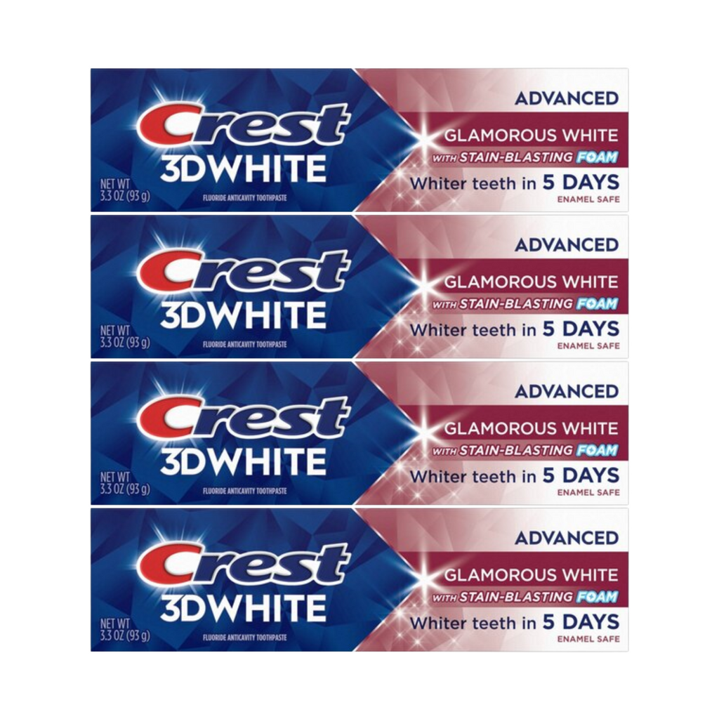 Crest 3D White Glamorous White Toothpaste 3.3oz (Pack of 4)