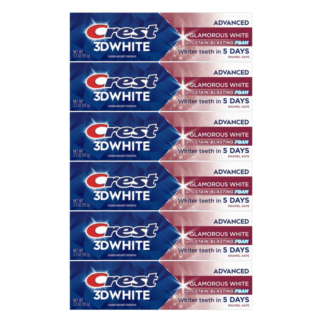 Crest 3D White Glamorous White Toothpaste 3.3oz (Pack of 6)