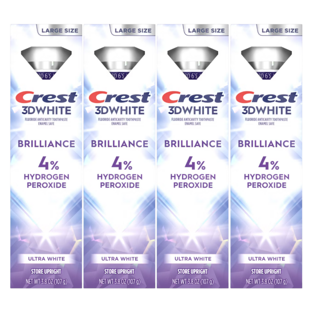 Crest 3D White Brilliance Ultra White Toothpaste 3.8 Oz (Pack of 4)
