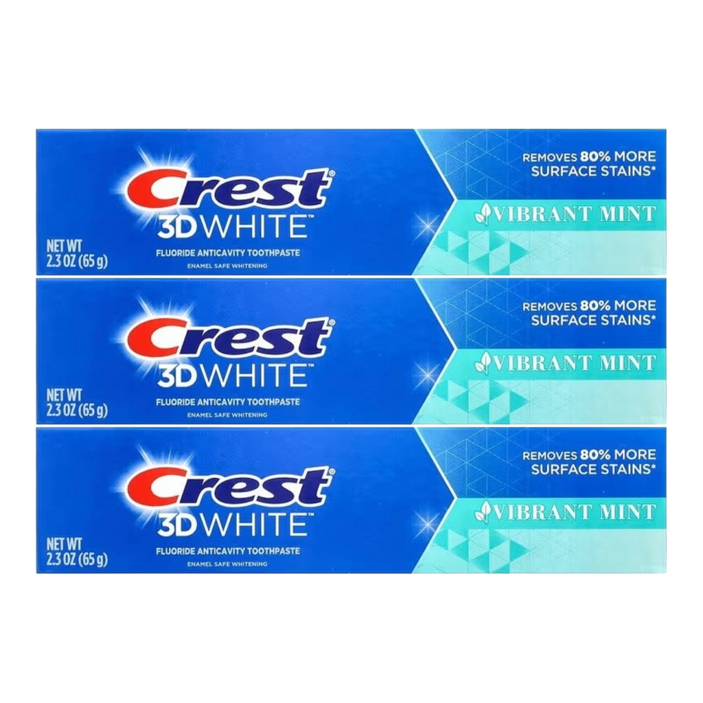 Crest 3D White Vibrant Mint Toothpaste 2.3oz (Pack of 3)