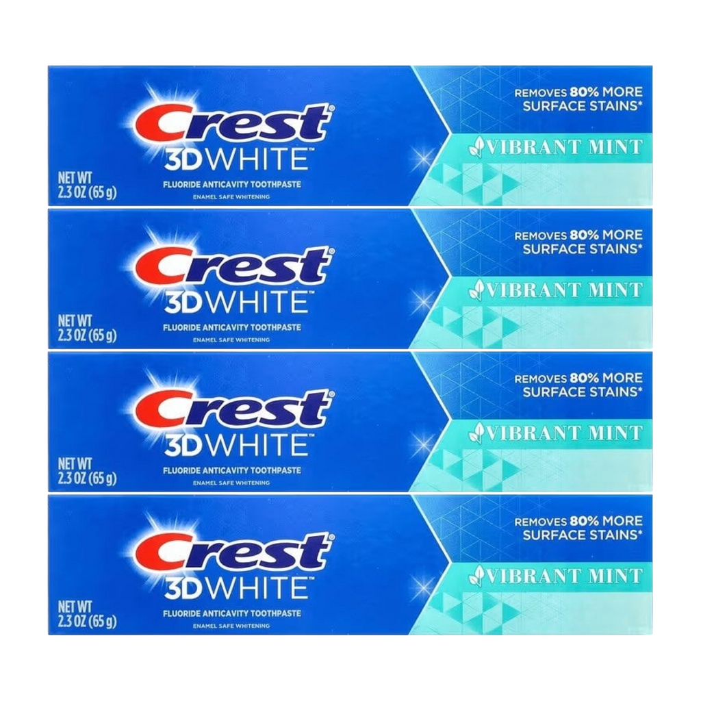Crest 3D White Vibrant Mint Toothpaste 2.3oz (Pack of 4)