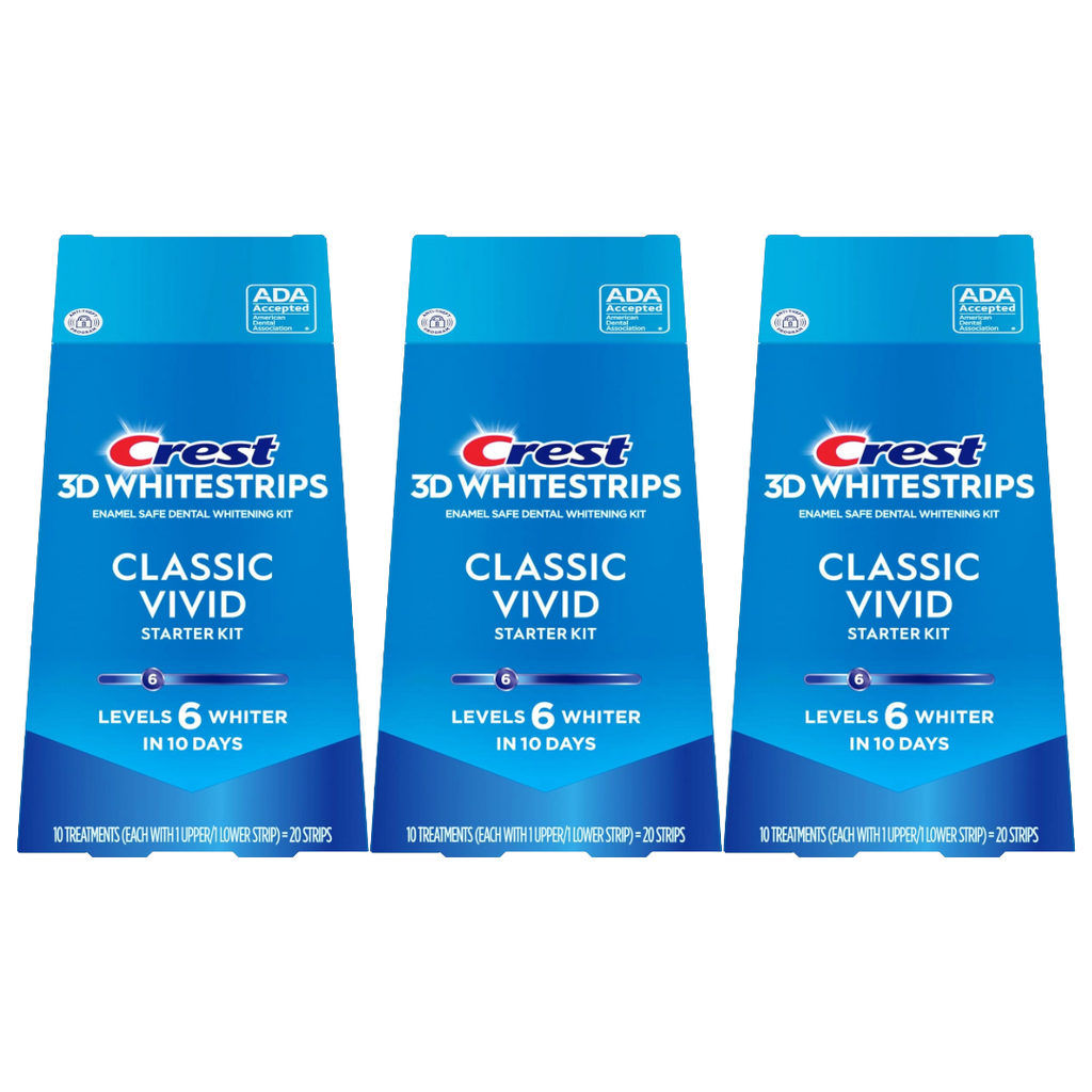 Crest 3D Whitestrips Classic Vivid Starter Kit, 20 Strips (Pack of 3)