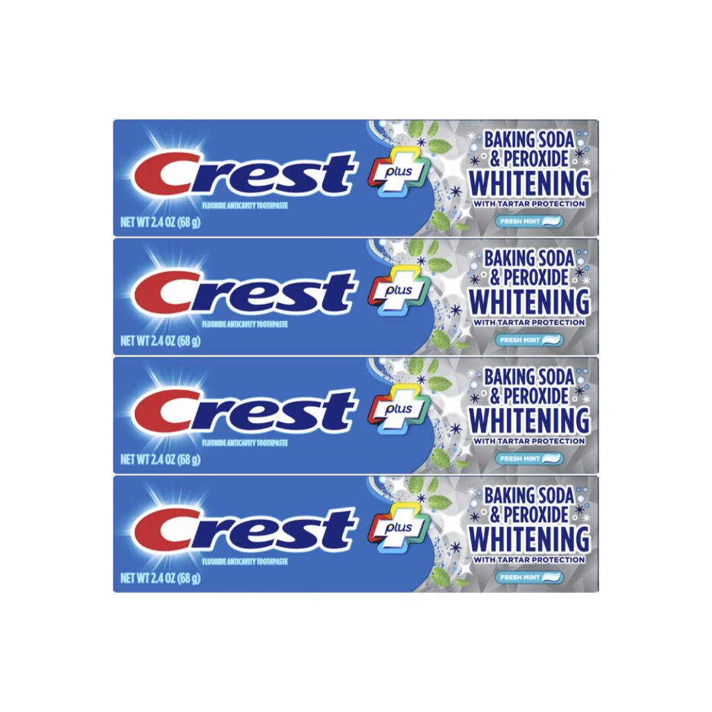 Crest Baking Soda and Peroxide Whitening with Tartar Protection Fresh Mint Toothpaste 2.4 Oz (Pack of 4)