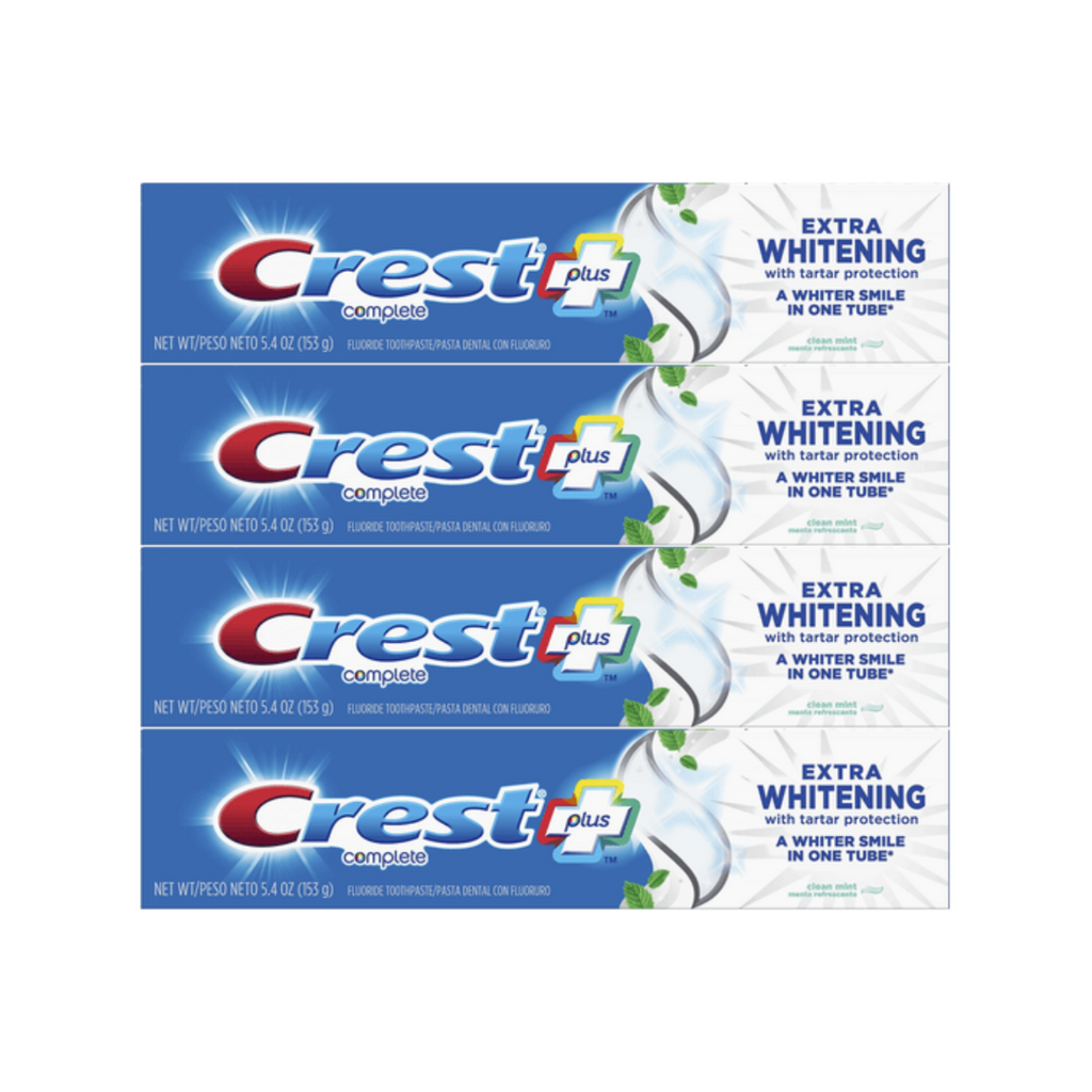 Crest Extra Whitening with Tartar Protection Clean Mint Toothpaste 5.4 Oz (Pack of 4)