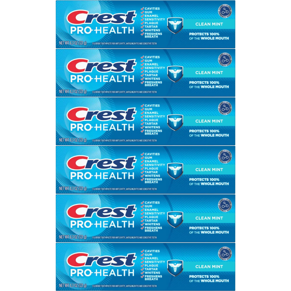 Crest Pro-Health Clean Mint Toothpaste 4.3 Oz (Pack of 6)
