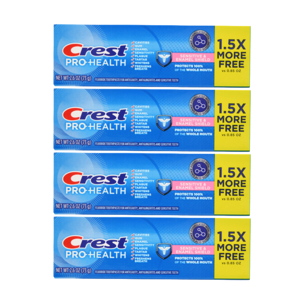 Crest Pro-Health Sensitive and Enamel Shield Toothpaste 2.6 Oz (Pack of 4)