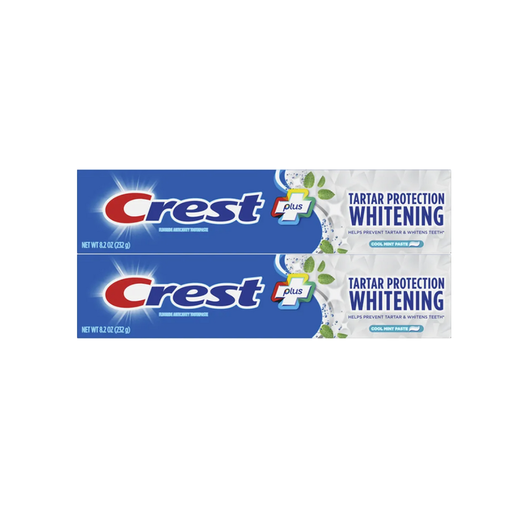Crest Plus Tartar Protection Whitening Cool Mint Toothpaste 8.2 Oz (Pack of 2)