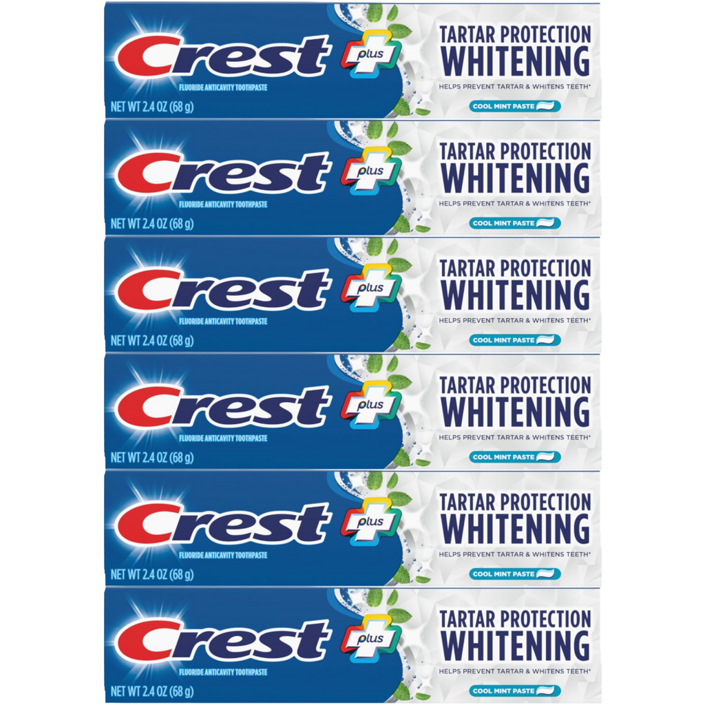 Crest Tartar Protection Whitening Cool Mint Toothpaste, 2.4 Oz (Pack of 6)