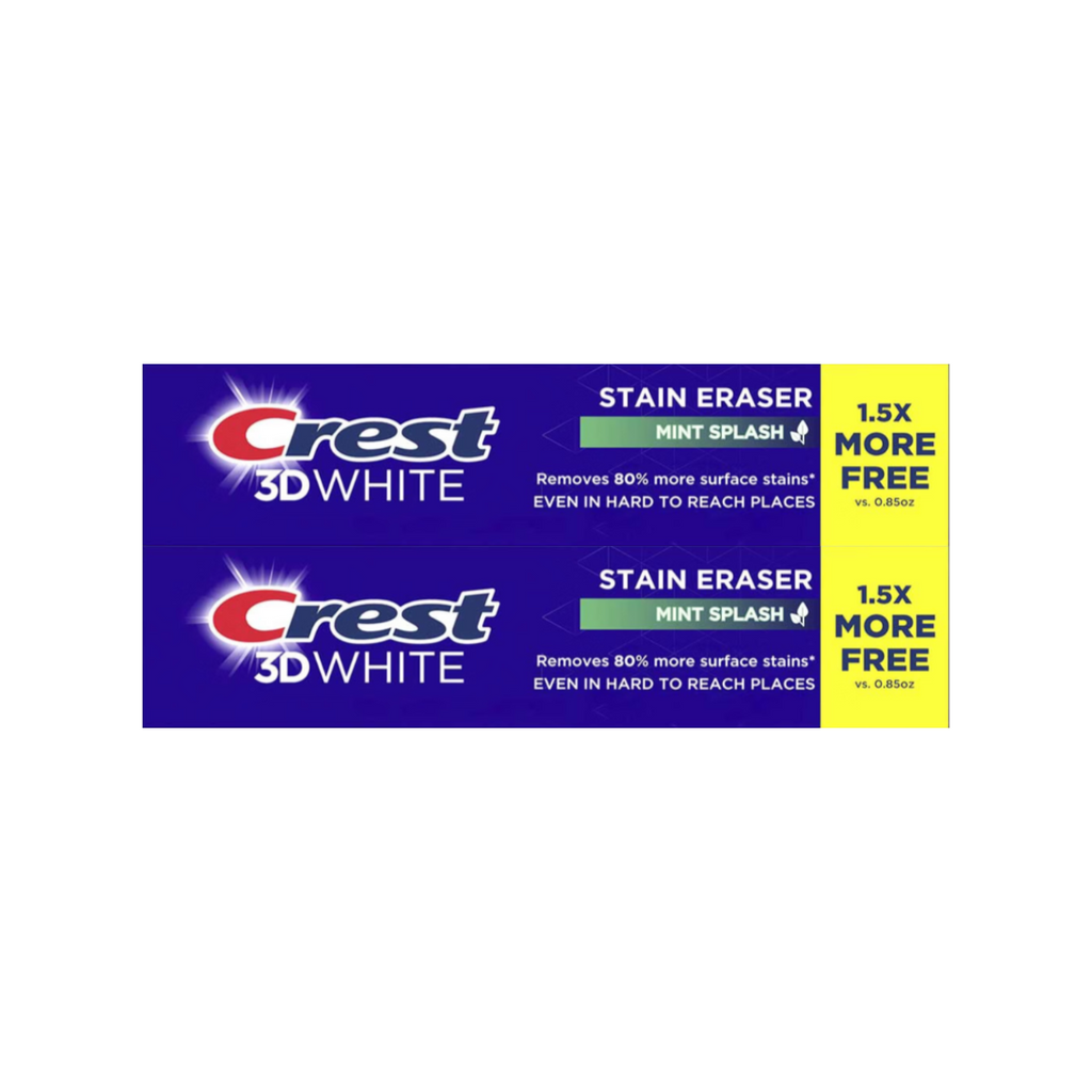 Splash Toothpaste Crest 3D White Stain Eraser Mint Splash Toothpaste 2.3 Oz (Pack of 2 ...