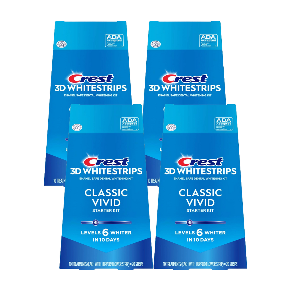 Crest 3D Whitestrips Classic Vivid Starter Kit, 20 Strips (Pack of 4)