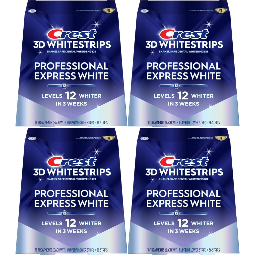 Crest 3D Whitestrips Professional Express Teeth Whitening Kit (Pack of 4)