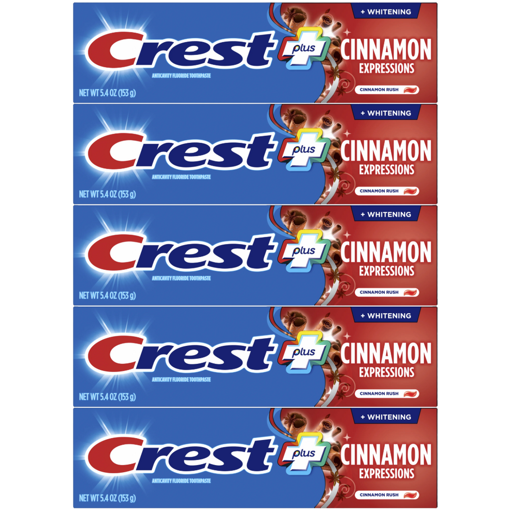 Crest Cinnamon Expressions Toothpaste, 5.4 Oz (Pack of 5)