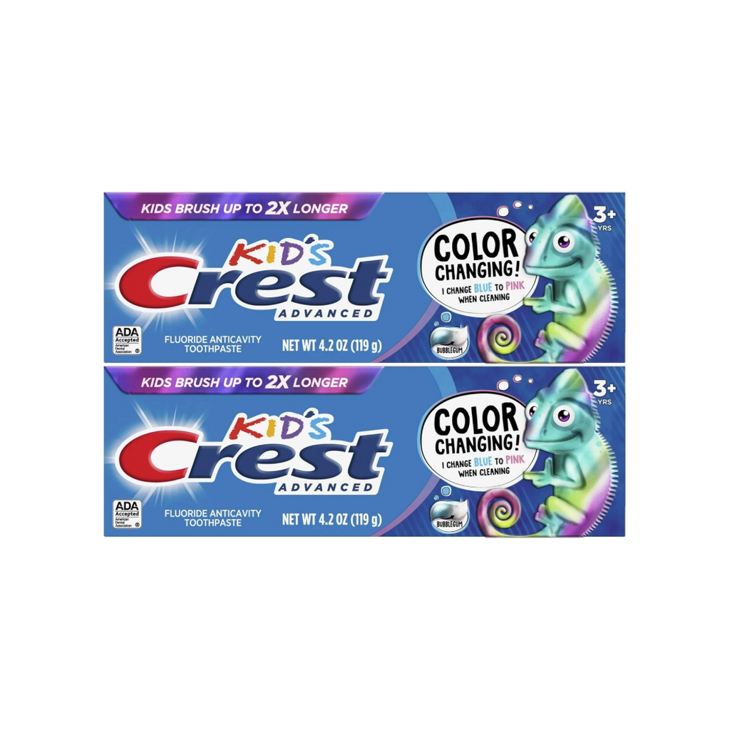 Kid's Crest Advanced Fluoride Anticavity Toothpaste, Bubblegum Flavor 4.2 Oz (Pack of 2)