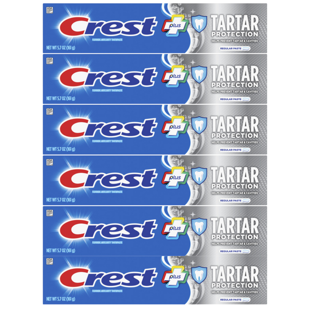 Crest Plus Tartar Protection Regular Paste, 5.7 Oz (Pack of 6)