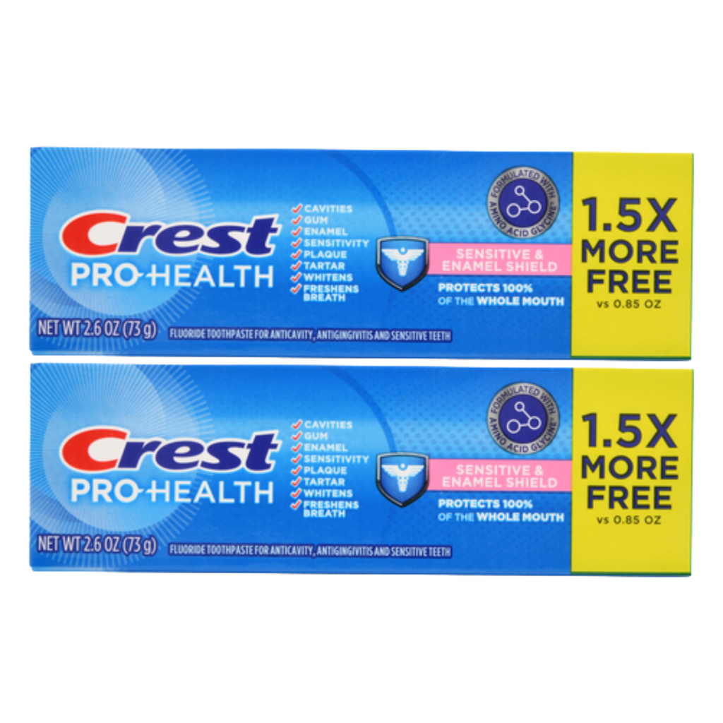 Crest Pro-Health Sensitive and Enamel Shield Toothpaste 2.6 Oz (Pack of 2)