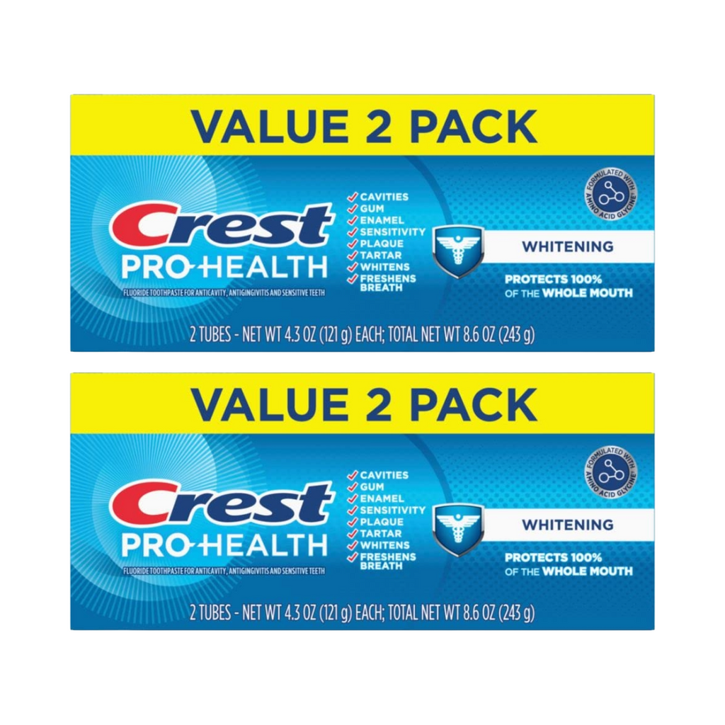 Crest Pro-Health Whitening Toothpaste Twin Pack, Two Tubes of 4.3 Oz (Pack of 2)