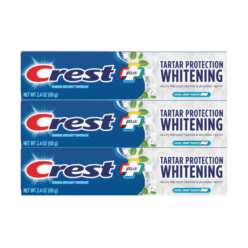 Crest Tartar Protection Whitening Cool Mint Toothpaste, 2.4 Oz (Pack of 3)
