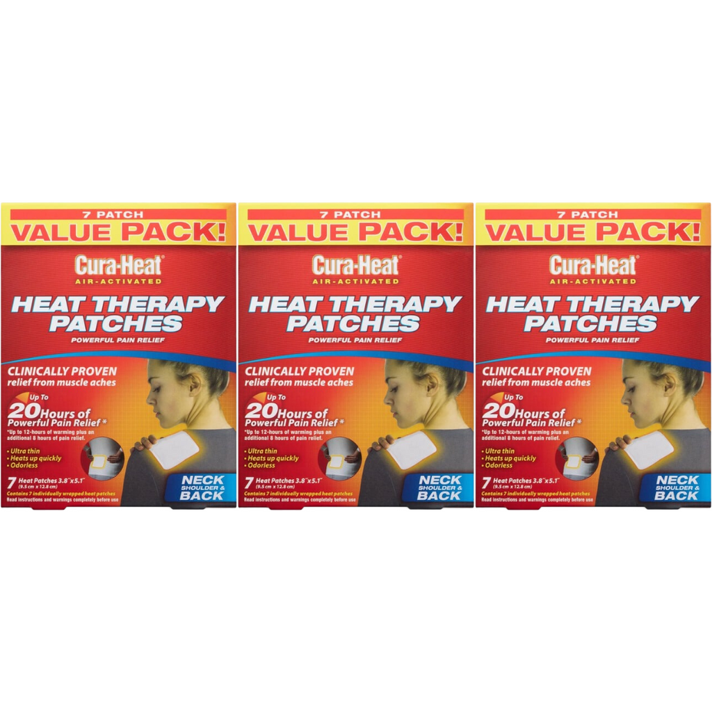Cura-Heat Air Activated Heath Therapy Patches, 7 Count (Pack of 3)