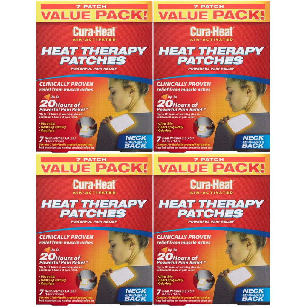 Cura-Heat Air Activated Heath Therapy Patches, 7 Count (Pack of 4)