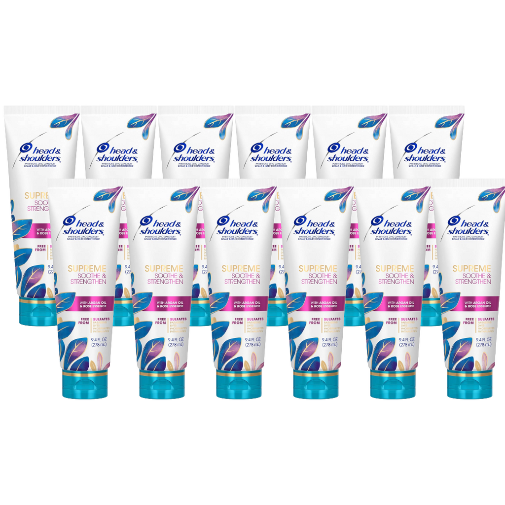 Head & Shoulders Supreme Soothe and Strengthen Conditioner, 9.4 fl oz (Case of 12)