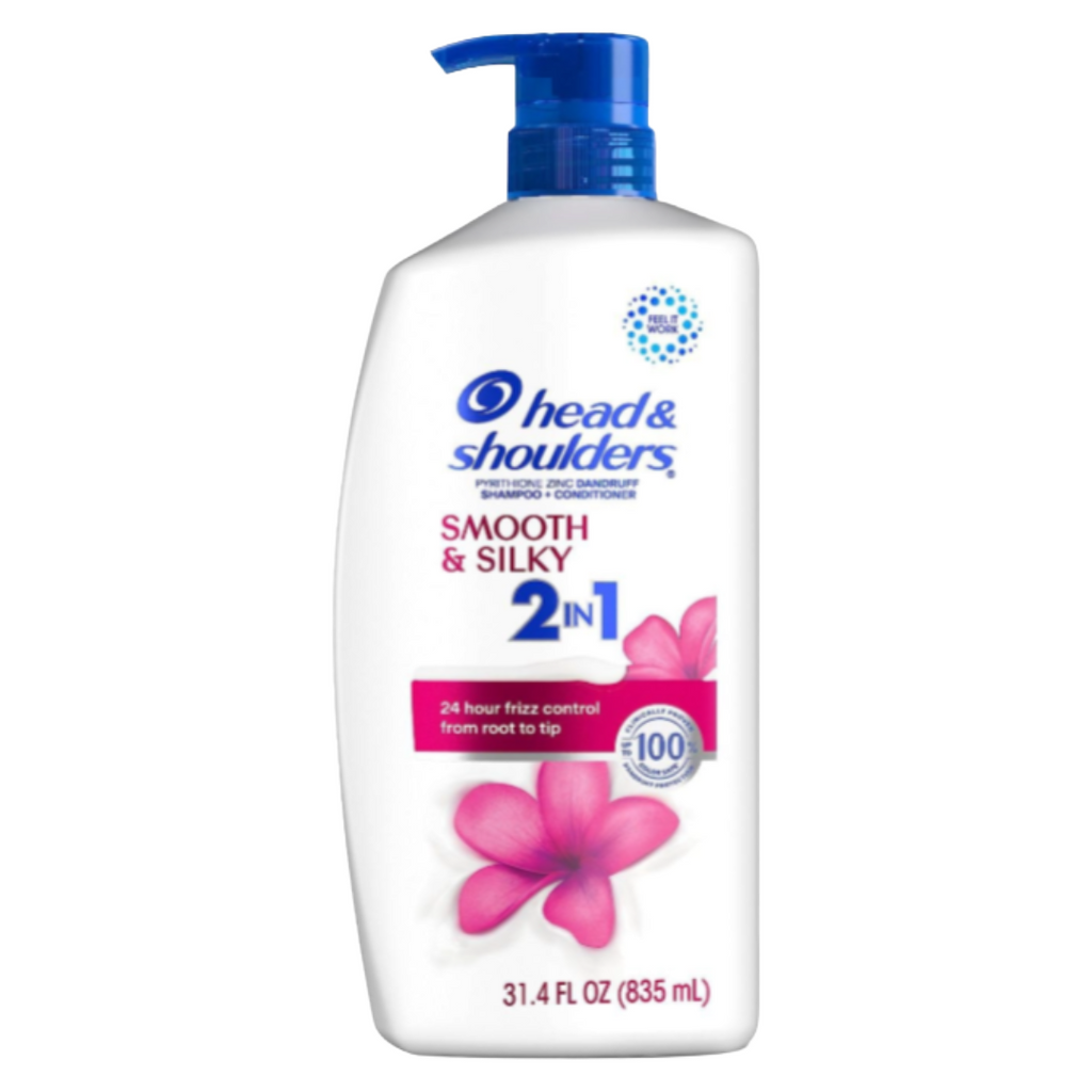 Head & Shoulders Smooth & Silky 2-in-1 Shampoo and Conditioner 31.4 Fl Oz (Pack of 1)