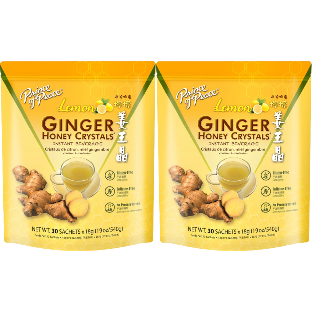 Prince of Peace Instant Lemon Ginger Honey Crystals, 30 sachets (Pack of 2)