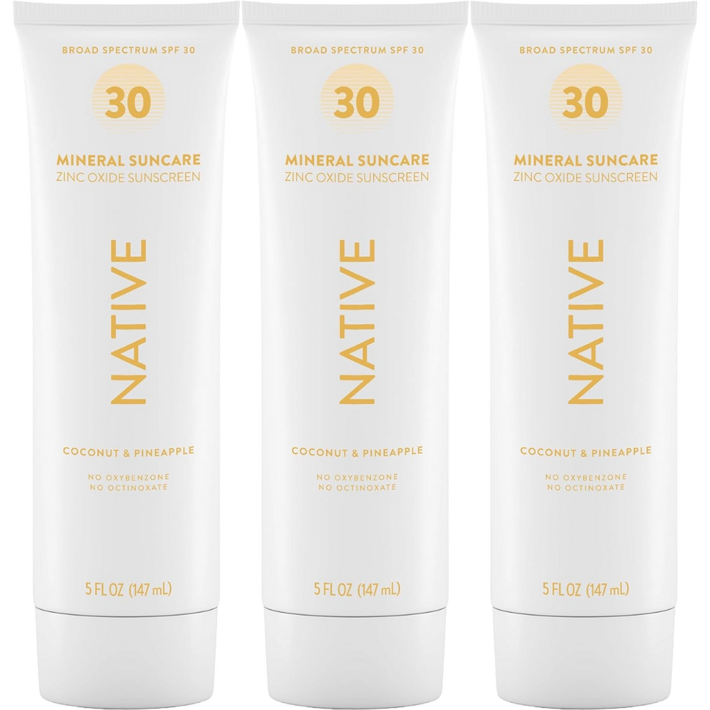 Native Mineral Sunscreen SPF 30 Pineapple & Coconut Scent (Pack of 3)