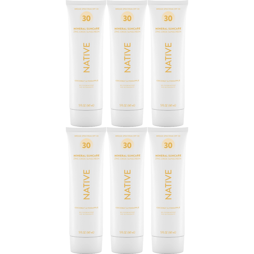 Native Mineral Sunscreen SPF 30 Pineapple & Coconut Scent (Pack of 6)