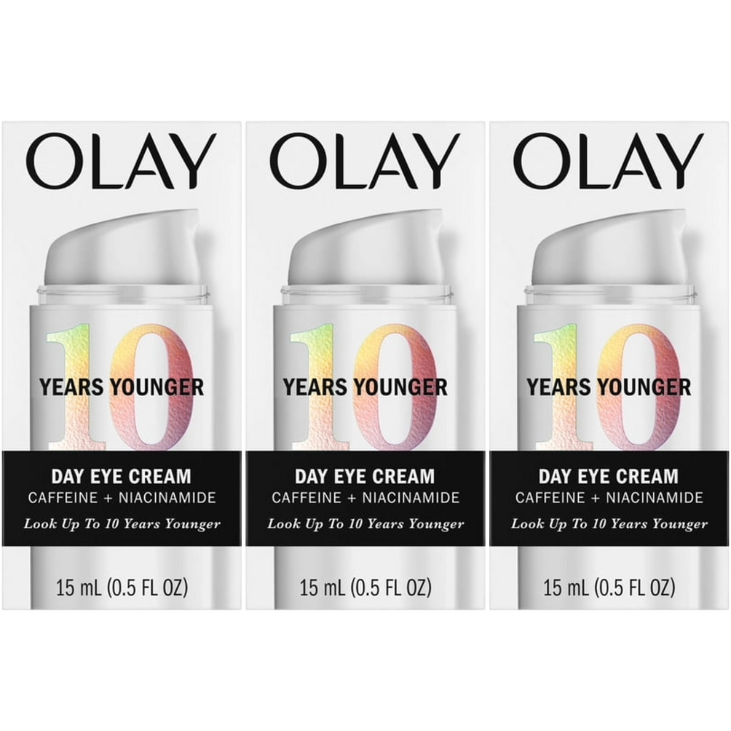 Olay Skin Care 10 Years Younger Anti-Aging Eye Cream with Caffeine + Niacinamide - 0.5 fl oz (Pack of 3)