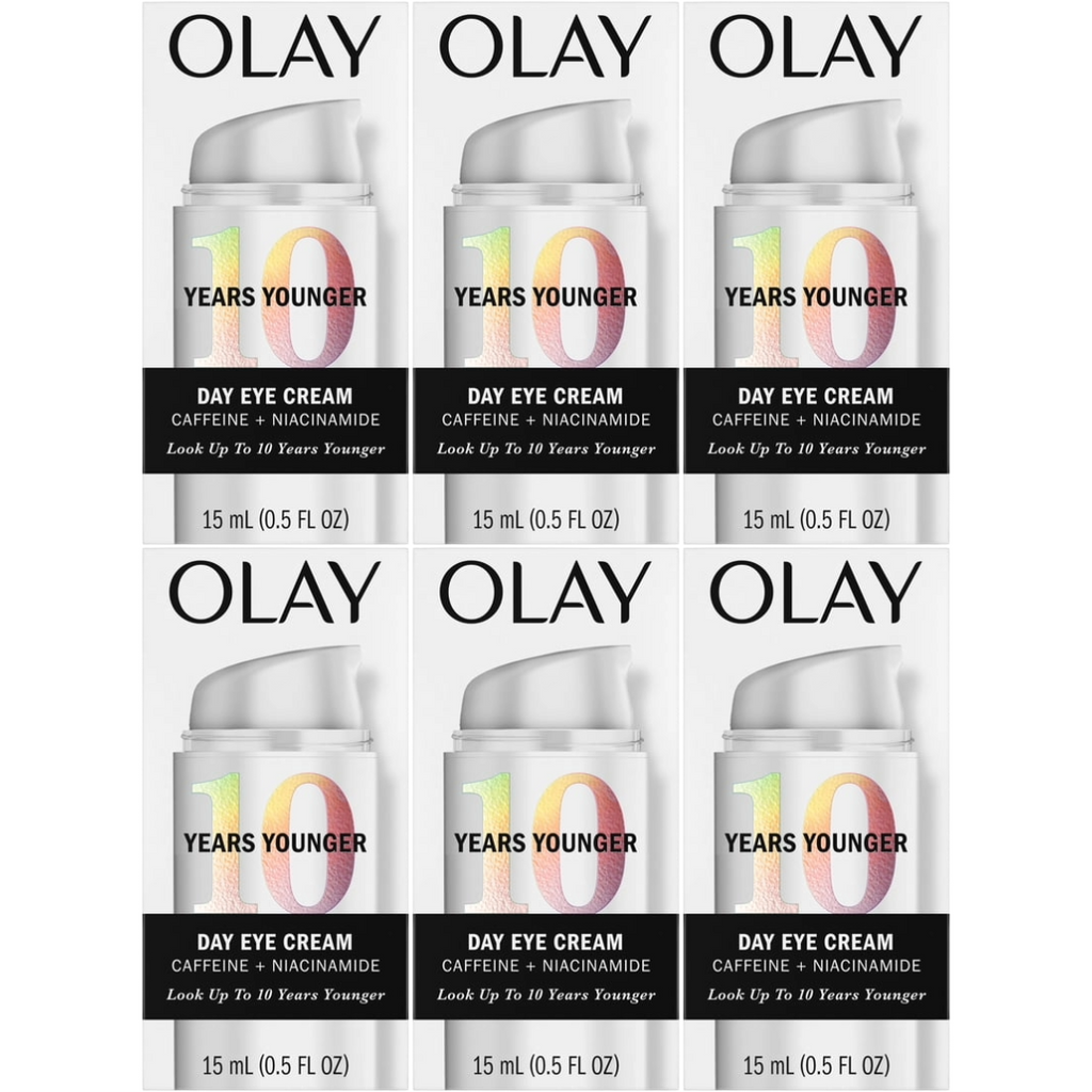 Olay Skin Care 10 Years Younger Anti-Aging Eye Cream with Caffeine + Niacinamide - 0.5 fl oz (Pack of 6)