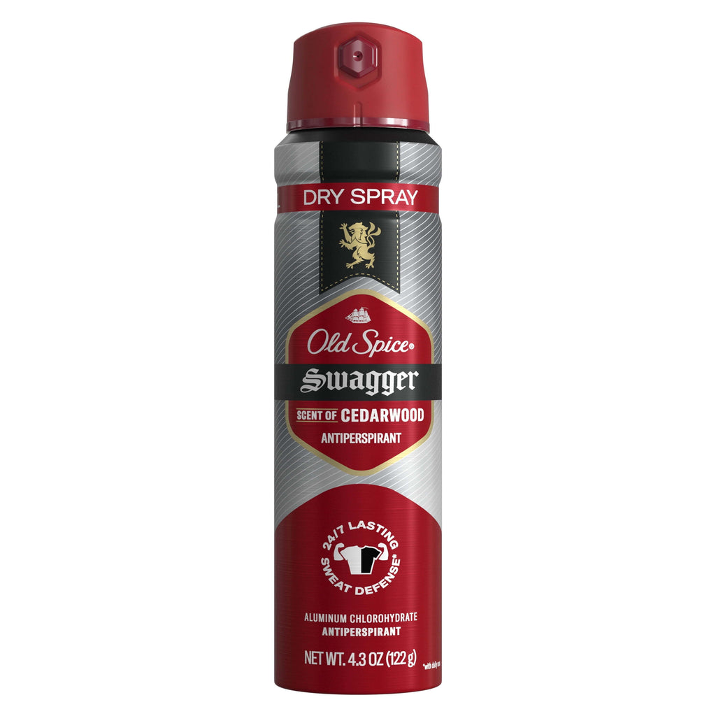 Old Spice Swagger Dry Spray Scent of Cedarwood, Antiperspirant, 4.3oz, Pack of 1