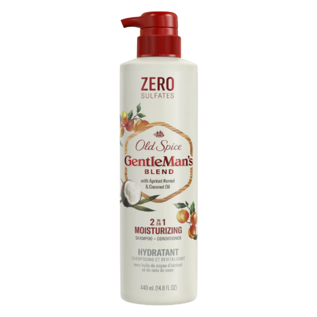 Old Spice Gentlemans Blend with Apricot Kernal and Coconut Oil 2-in-1 Moisturizing Shampoo and Conditioner 14.8 Fl Oz (Pack of 1)