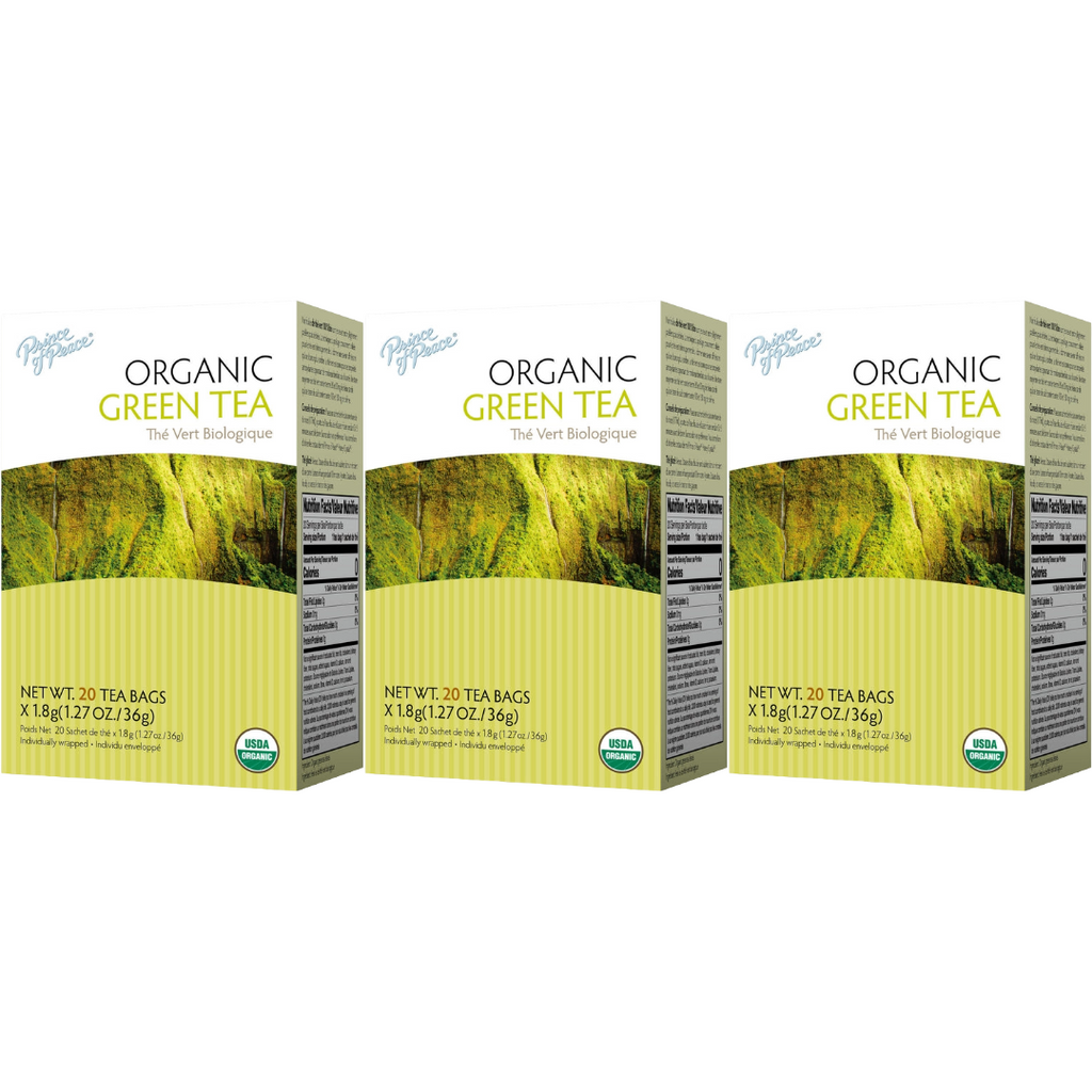 Prince of Peace Organic Green Tea, 20 tea bags (Pack of 3)