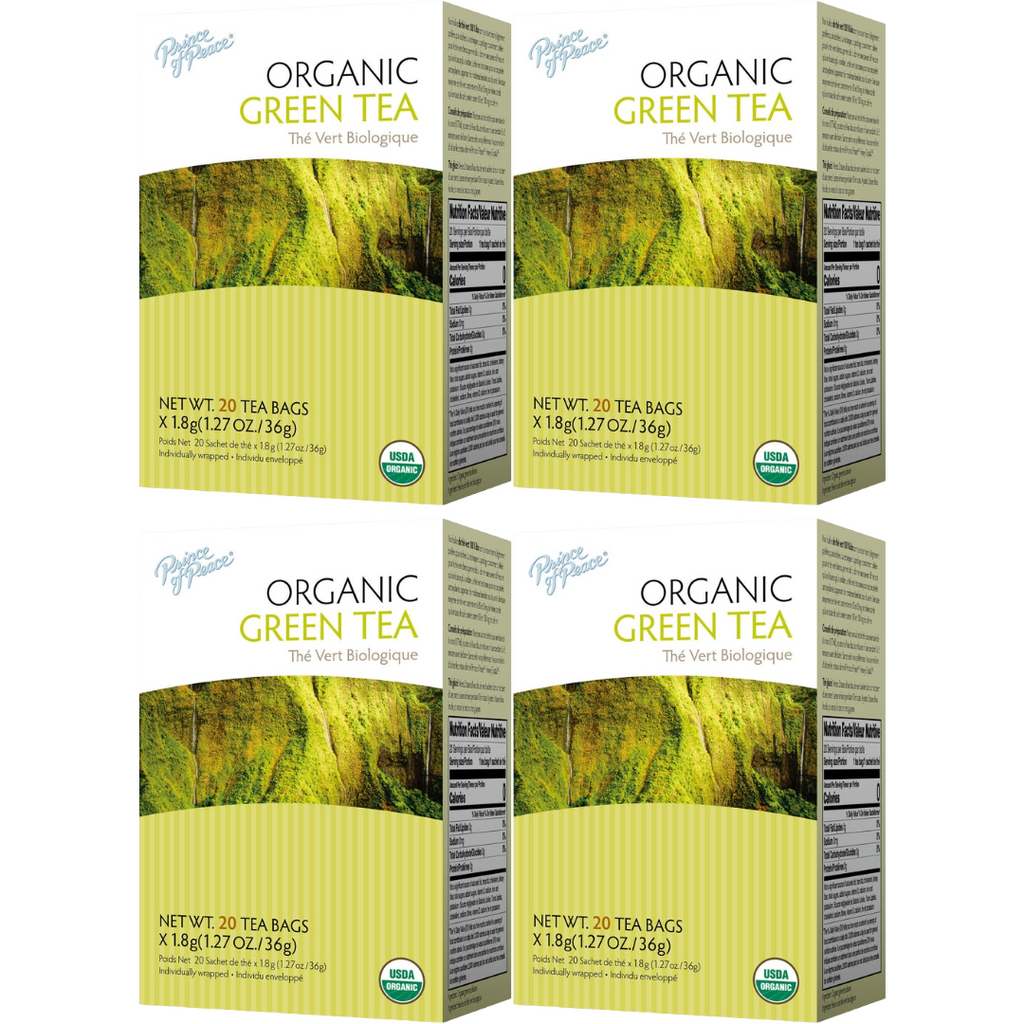 Prince of Peace Organic Green Tea, 20 tea bags (Pack of 4)