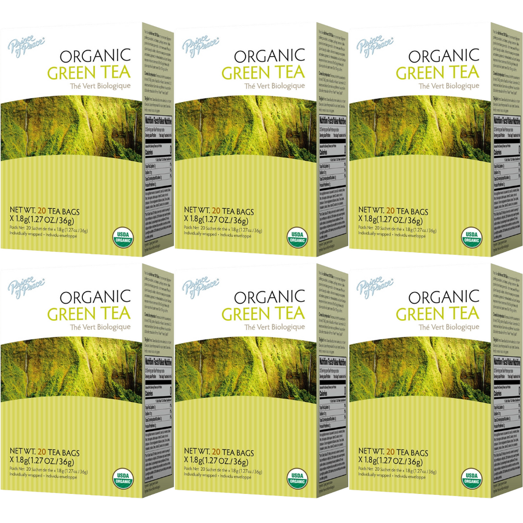 Prince of Peace Organic Green Tea, 20 tea bags (Pack of 6)