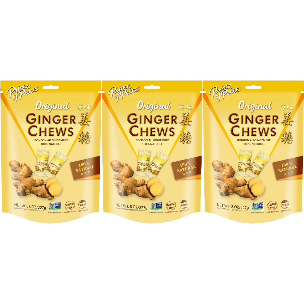 Prince of Peace Ginger Candy (Chews), Original, 8oz (Pack of 3)