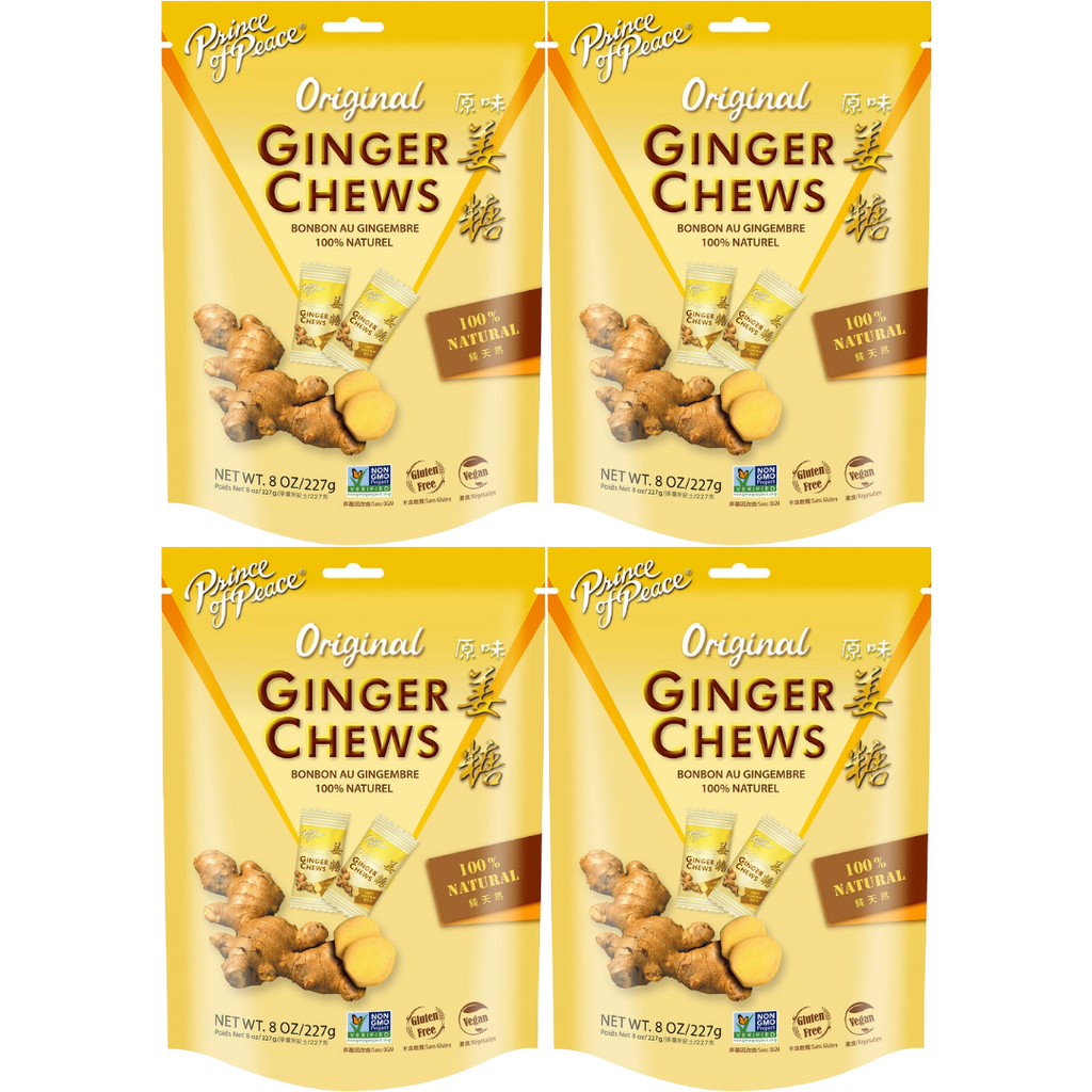 Prince of Peace Ginger Candy (Chews), Original, 8oz (Pack of 4)