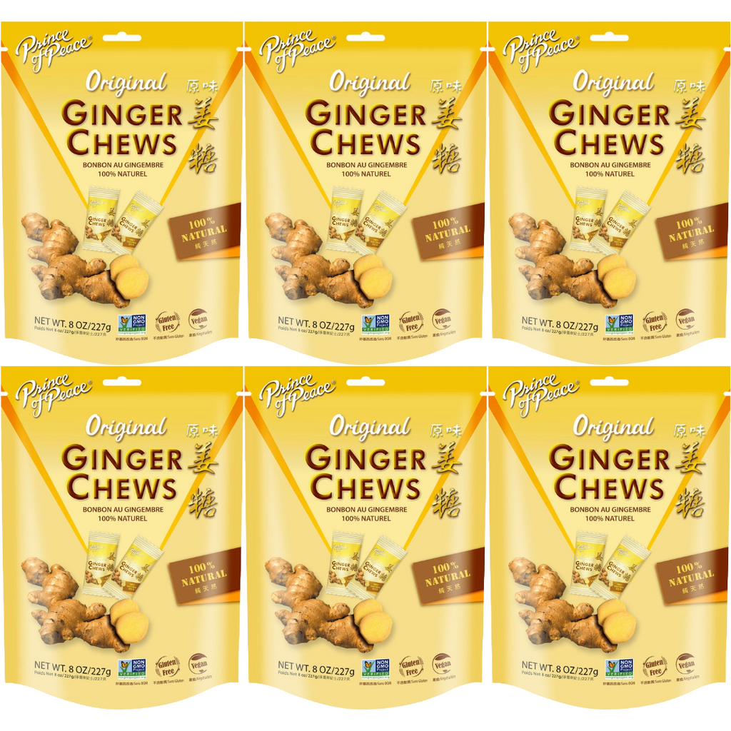Prince of Peace Ginger Candy (Chews), Original, 8oz (Pack of 6)