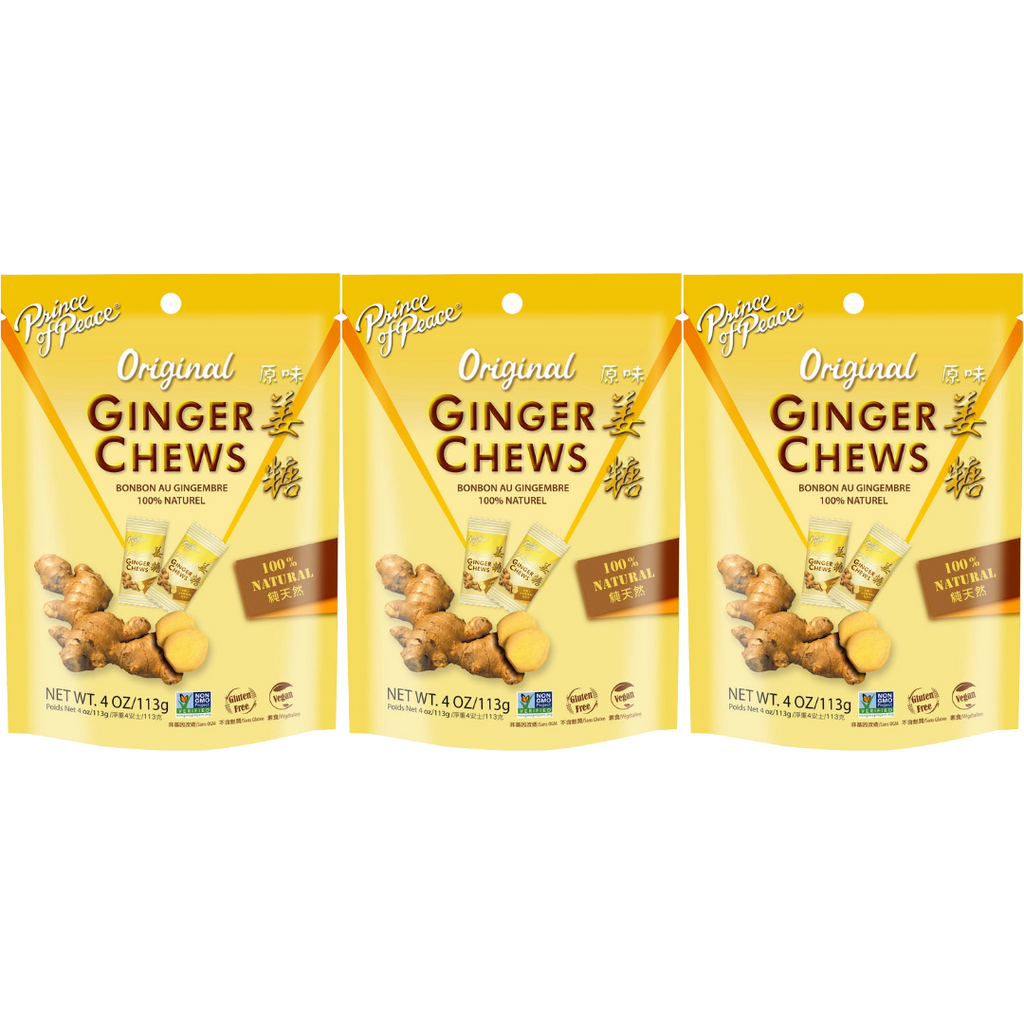 Prince of Peace Ginger Candy (Chews), Original, 4oz (Pack of 3)