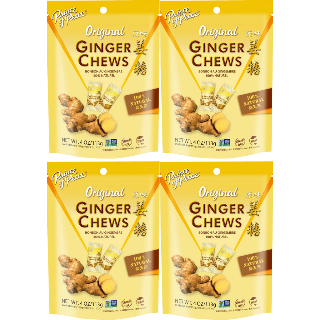 Prince of Peace Ginger Candy (Chews), Original, 4oz (Pack of 4)