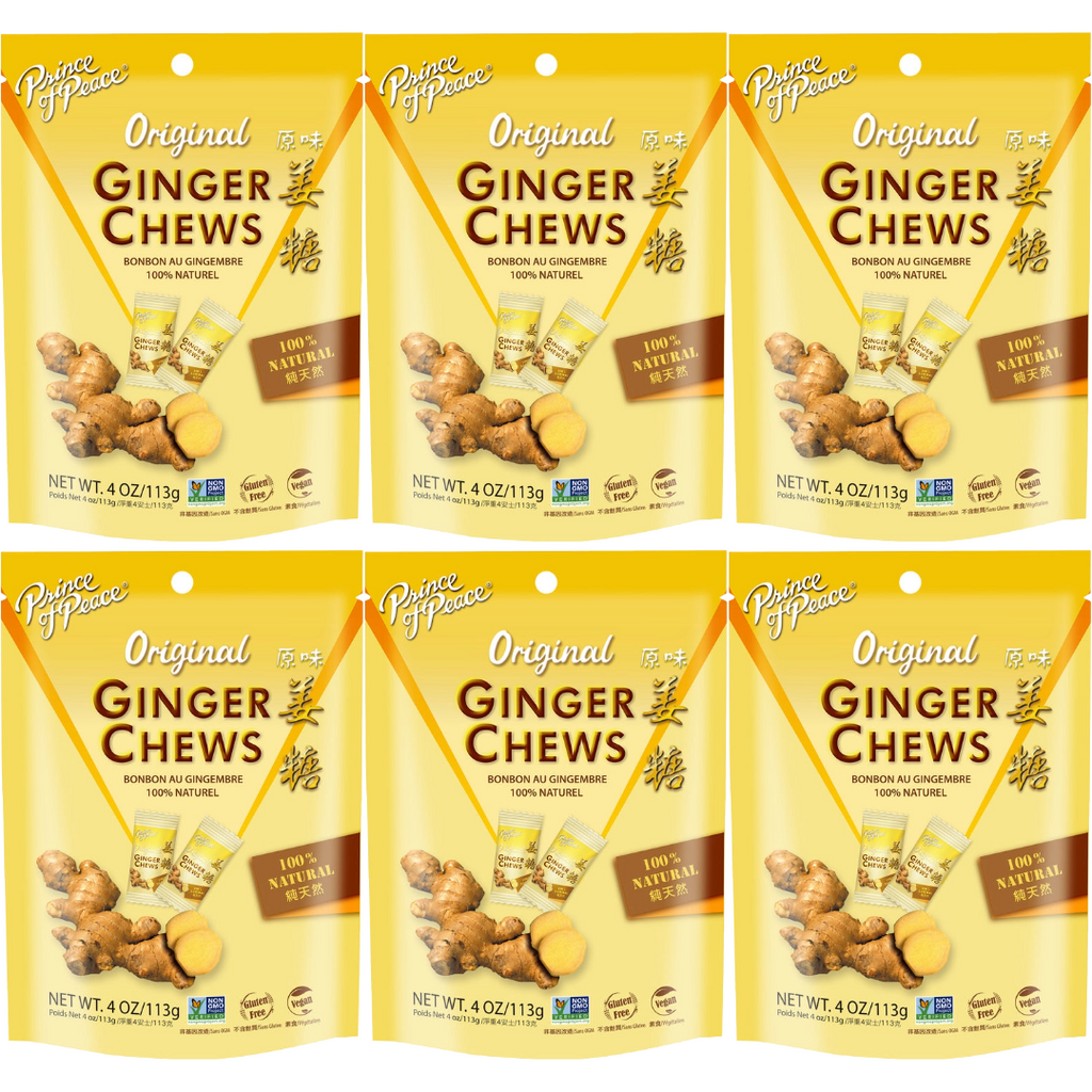 Prince of Peace Ginger Candy (Chews), Original, 4oz (Pack of 6)