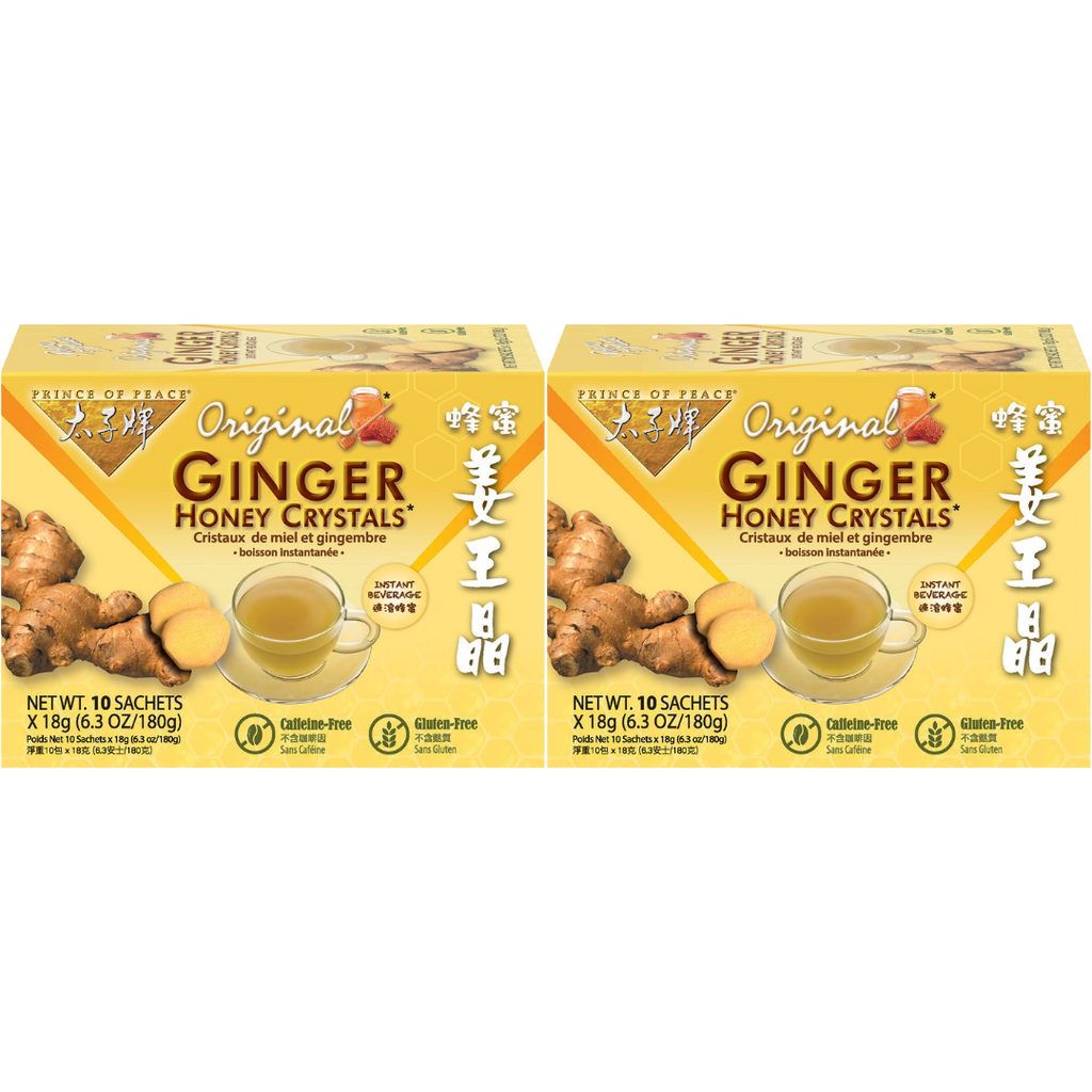 Prince of Peace Instant Ginger Honey Crystals, 10 sachets (Pack of 2)