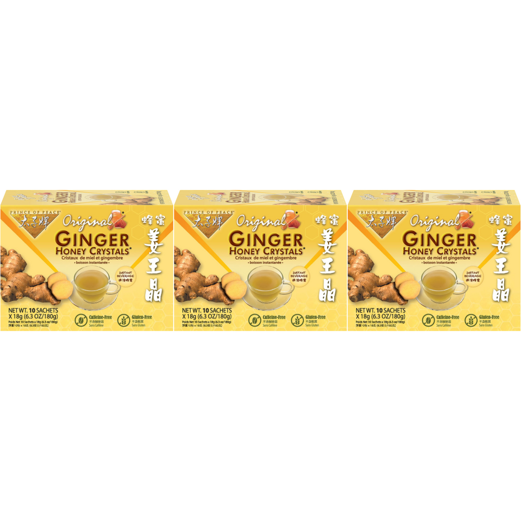 Prince of Peace Instant Ginger Honey Crystals, 10 sachets (Pack of 3)