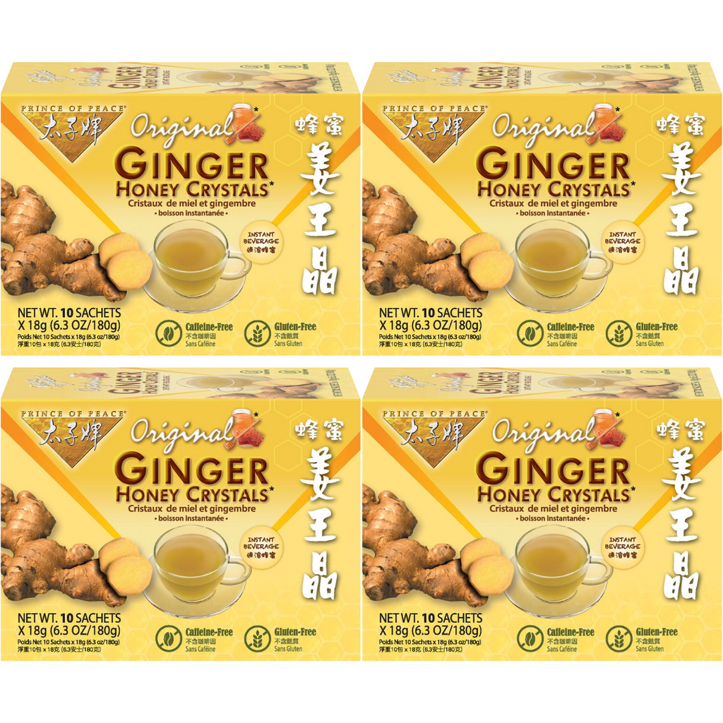 Prince of Peace Instant Ginger Honey Crystals, 10 sachets (Pack of 4)