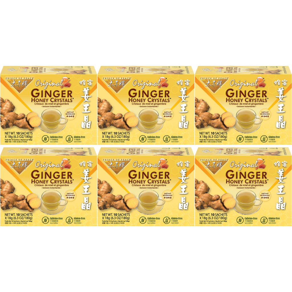 Prince of Peace Instant Ginger Honey Crystals, 10 sachets (Pack of 6)